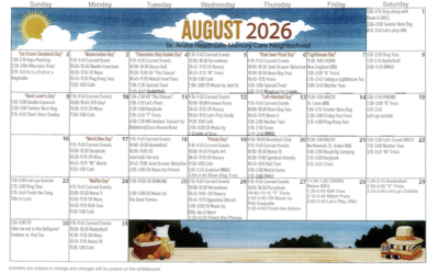 August 2026 Activity Calendar