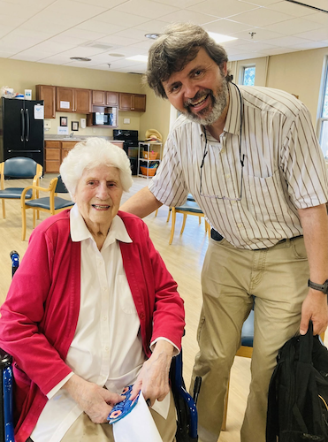 Dr Fernando with resident